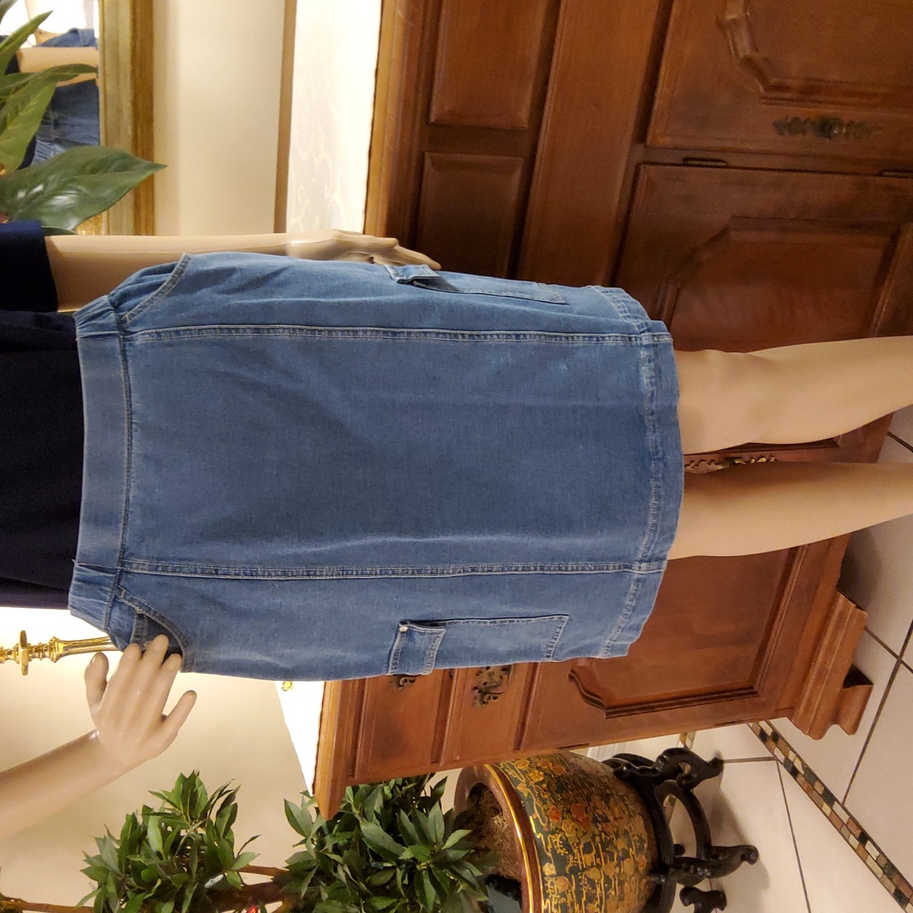 Quacker Factory DreamJeannes Cargo Pocket Skort w/Rhinestone Detail